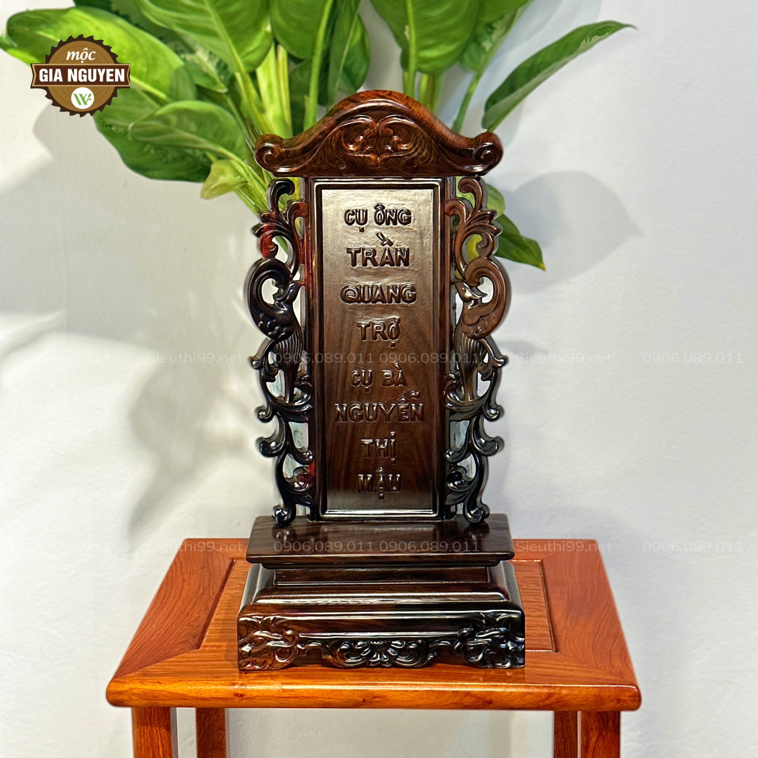 Bài vị song phụng gỗ Trắc - Ảnh 3