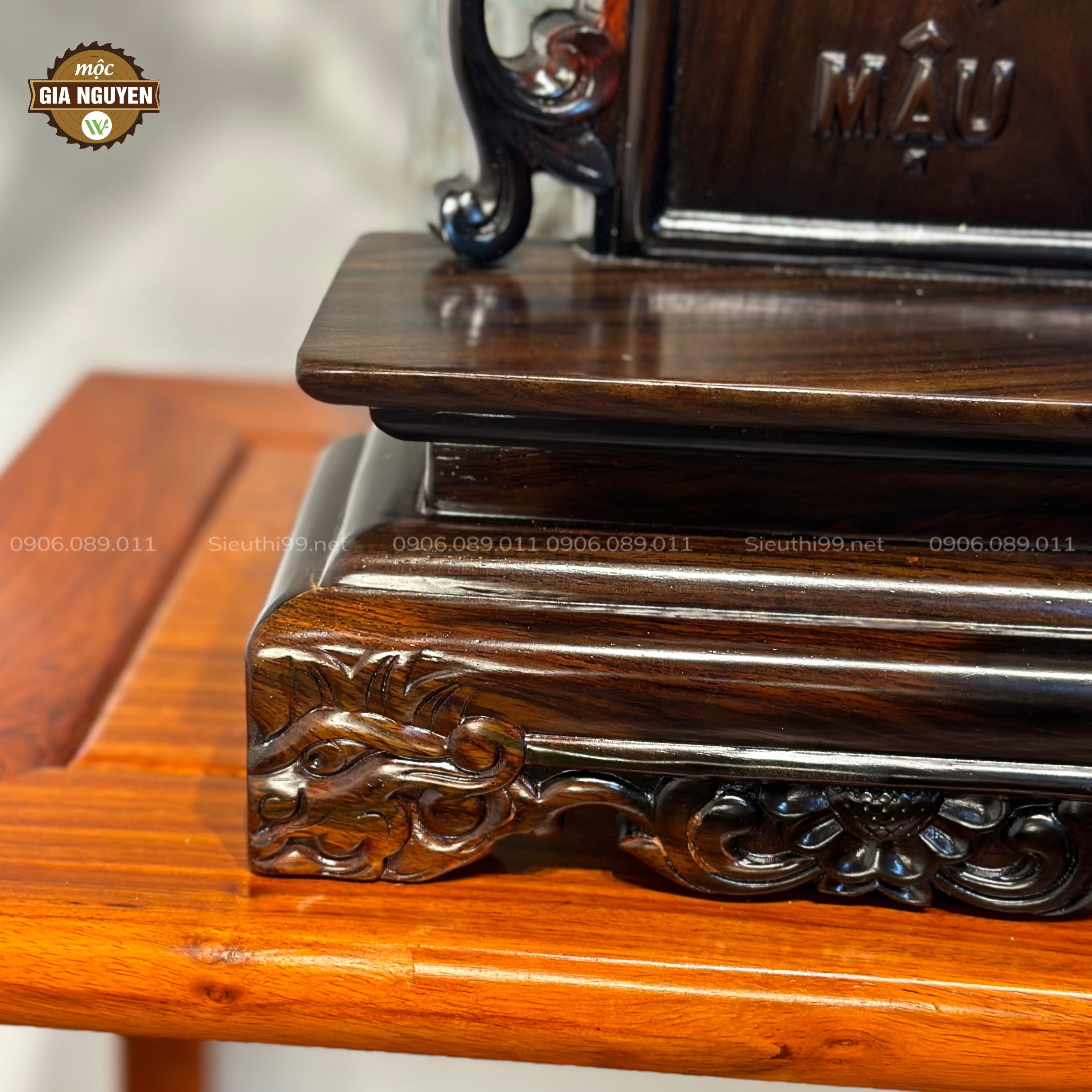 Bài vị song phụng gỗ Trắc - Ảnh 4