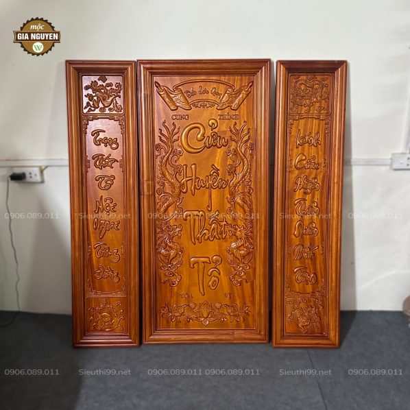 Tranh thờ Cửu Huyền Thất Tổ gỗ hương TTH89